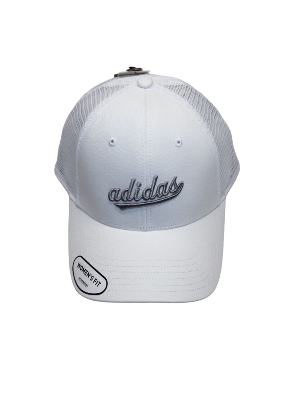 Adidas Baseball Cap Womens White Mesh Trucker Style Embroidered Logo Snapback - Picture 3 of 11